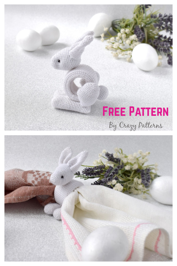 Easter Bunny Napkin Ring Free Crochet Pattern