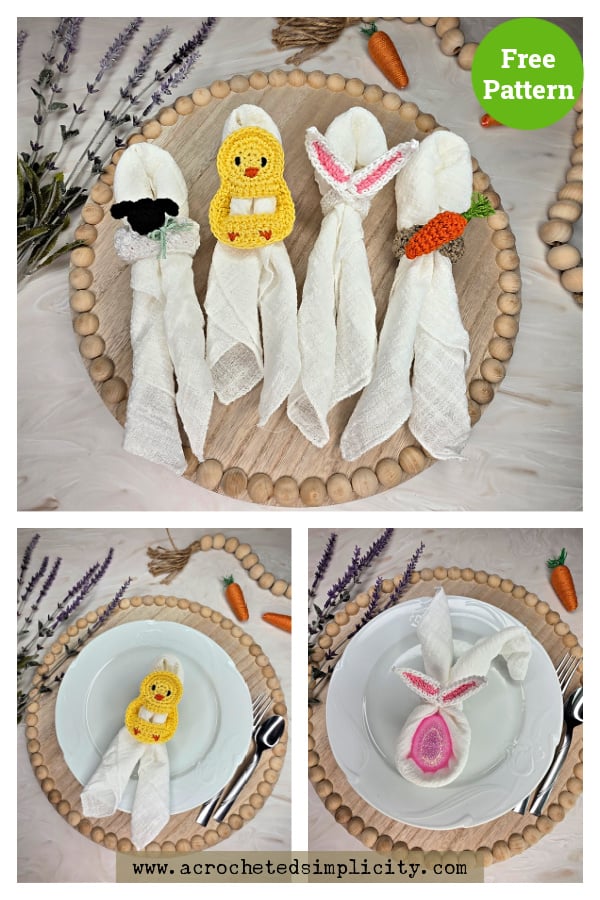 Easter Napkin Rings Free Crochet Pattern