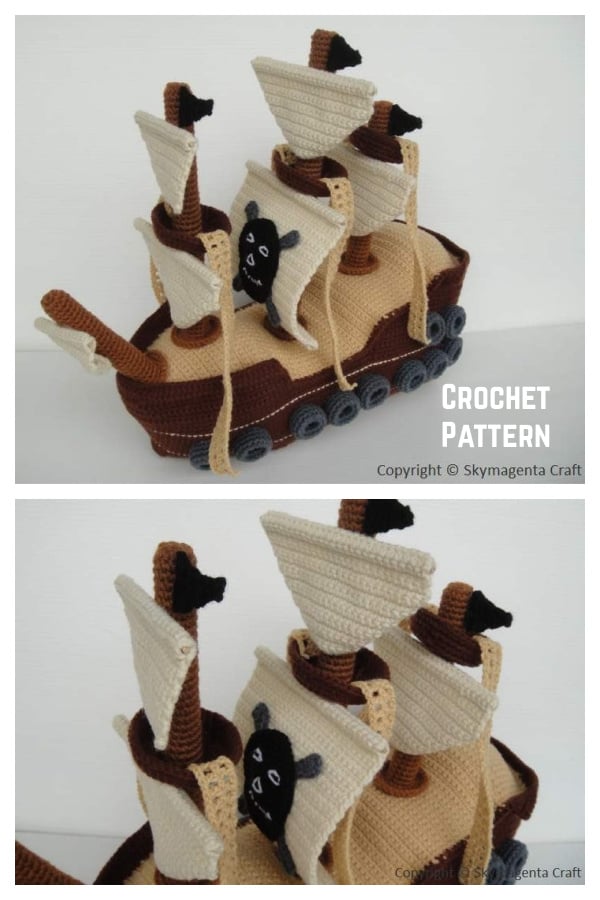 Pirate Ship Amigurumi Toy Crochet Pattern