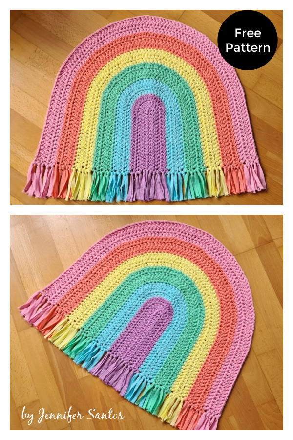 Rainbow Rug Free Crochet Pattern