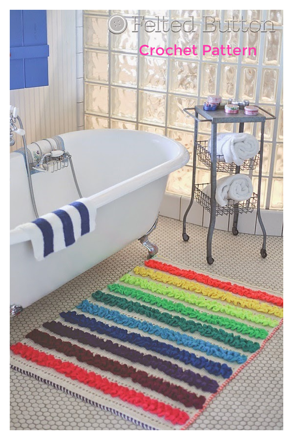 Ruffled Ribbons Rainbow Rug Crochet Pattern