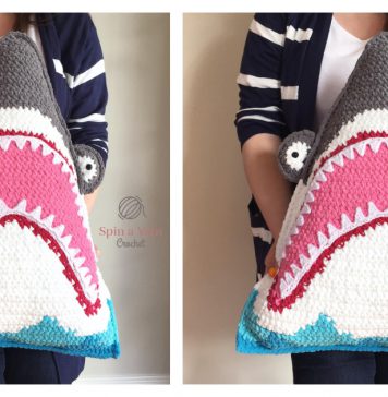 Shark Pillow Free Crochet Pattern