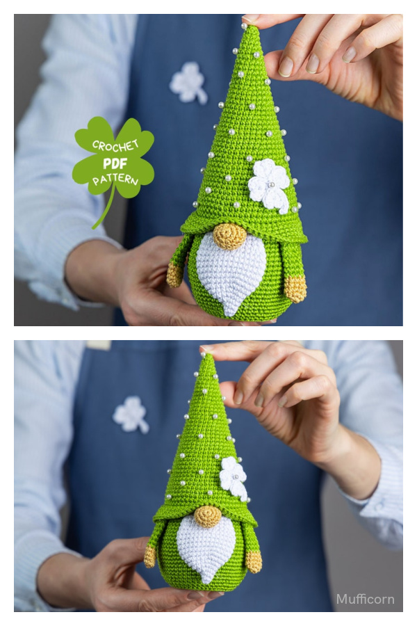 St. Patrick’s Day Lucky Gnome Amigurumi Crochet Pattern