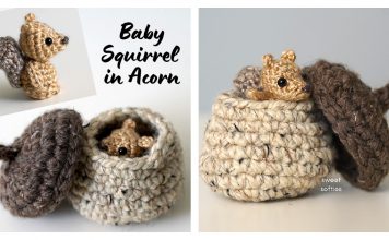 Baby Squirrel in Acorn Free Crochet Pattern