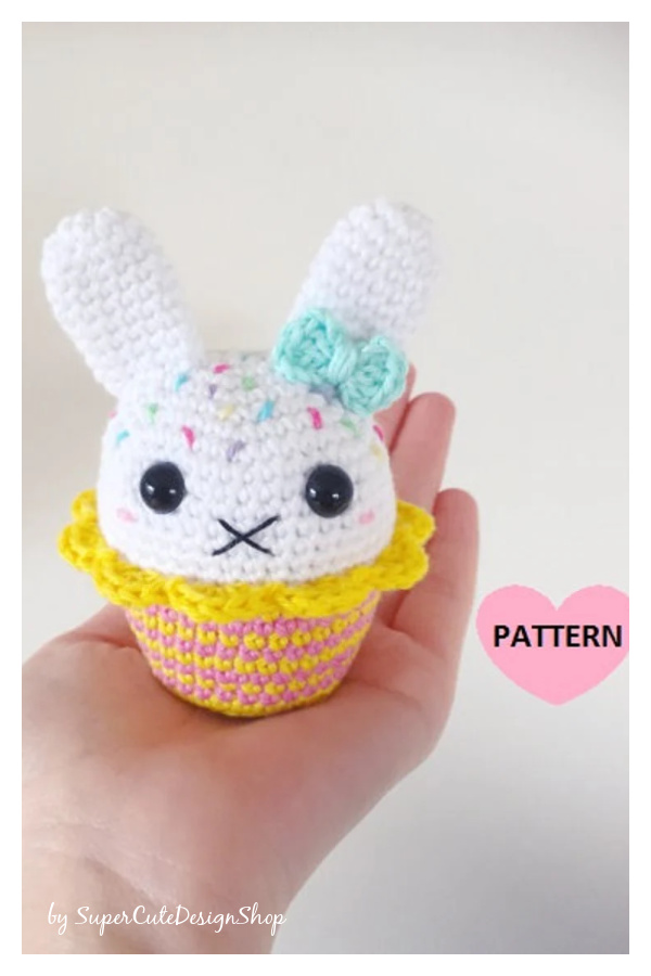 Bunny Cupcake Amigurmi Crochet Pattern