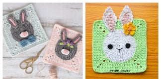 Bunny Granny Square Free Crochet Pattern