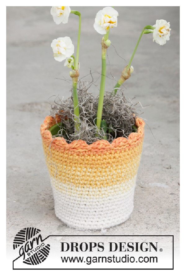 Easter Blossom Pot Cover Free Crochet Pattern
