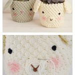 Easter Lamb and Bunny Plant Pot Cover Free Crochet Patterns