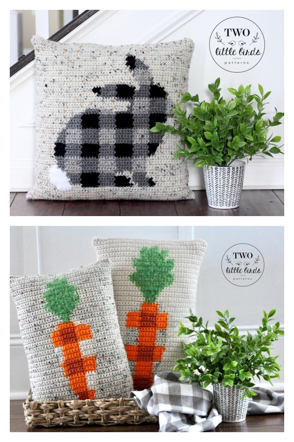 C2C Bunny Pillow Free Crochet Pattern