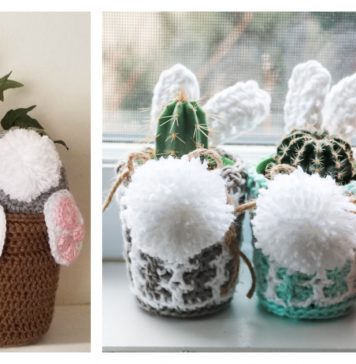 Easter Plant Pot Cover Free Crochet Patterns