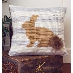 Fluffy Bunny Pillow Cover Free Crochet Pattern