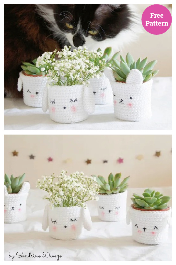 Indoor Plant Pot Covers Free Crochet Pattern