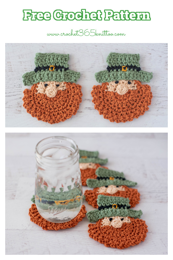 Leprechaun Coasters Free Crochet Pattern