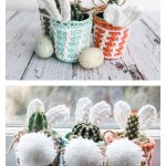 Mosaic Easter Pot Cover Free Crochet Pattern and Video Tutorial