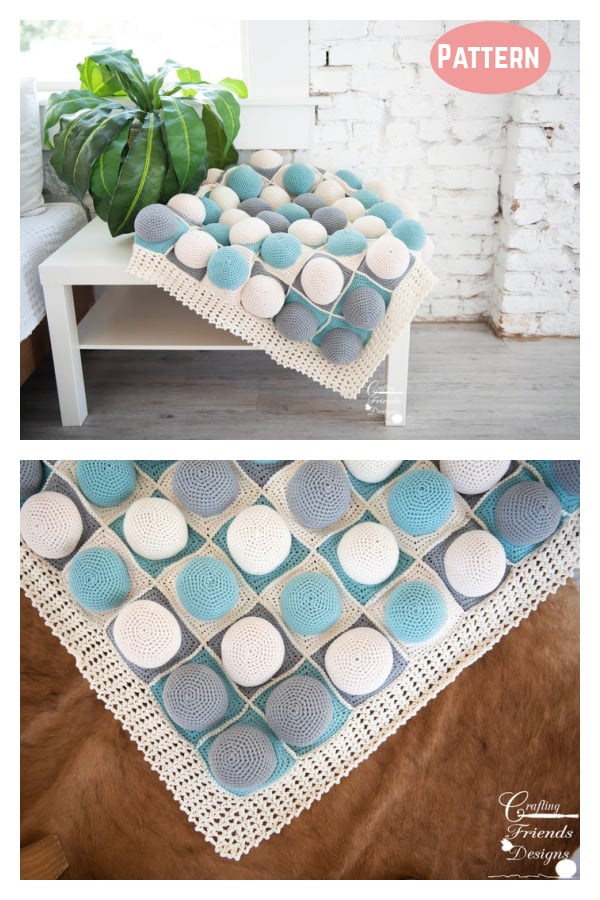 Puff Quilt Floor Blanket Crochet Pattern