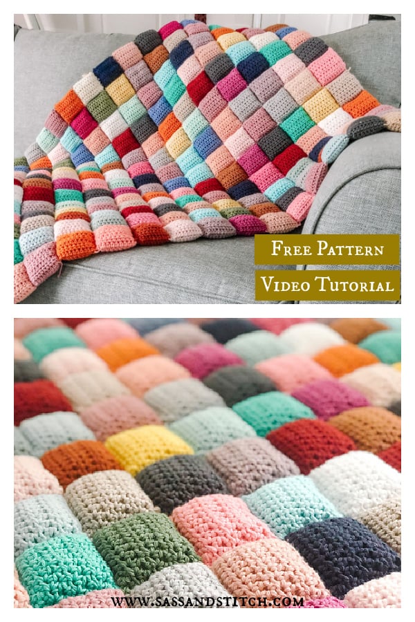 Puff Quilt Free Crochet Pattern and Video Tutorial