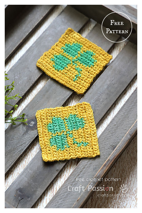 Shamrock Coasters Free Crochet Pattern