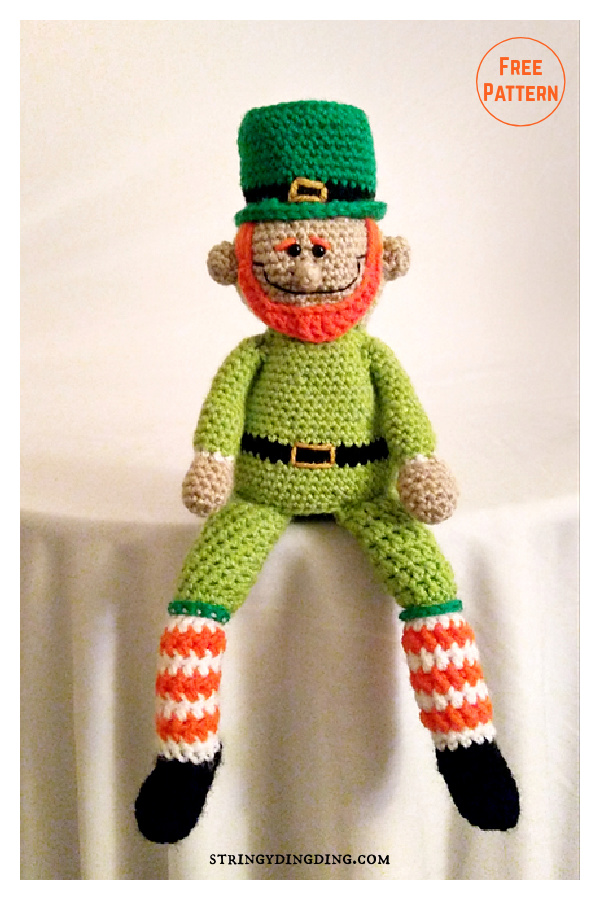 Liam the Leprechaun and Four-Leaf Clover Free Crochet Pattern