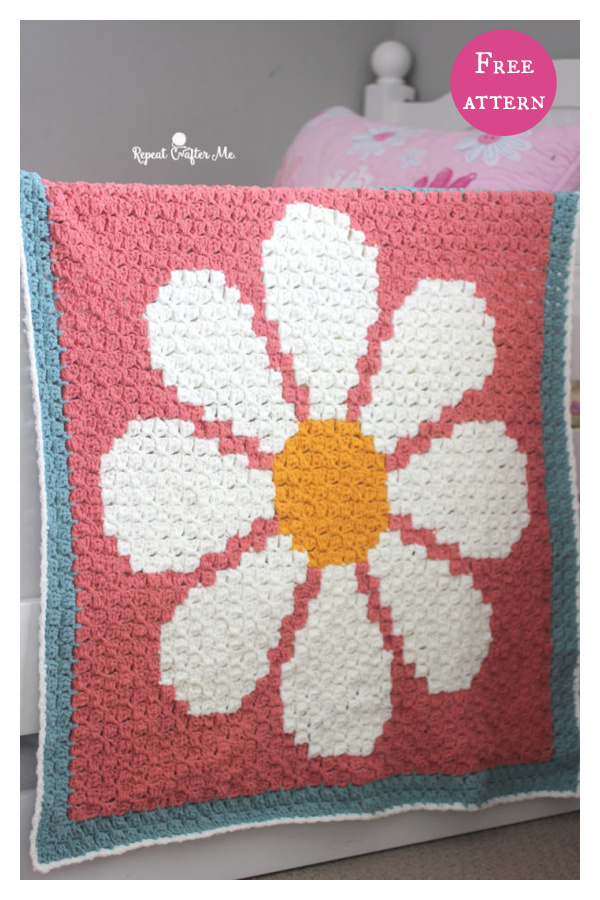 C2C Daisy Blanket Free Crochet Pattern