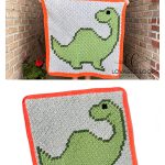 C2C Dinosaur Blanket Free Crochet Pattern