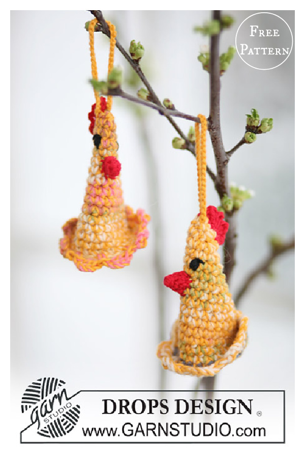 Easter Chickens Ornament Free Crochet Pattern