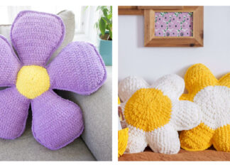 Flower Pillow Free Crochet Pattern