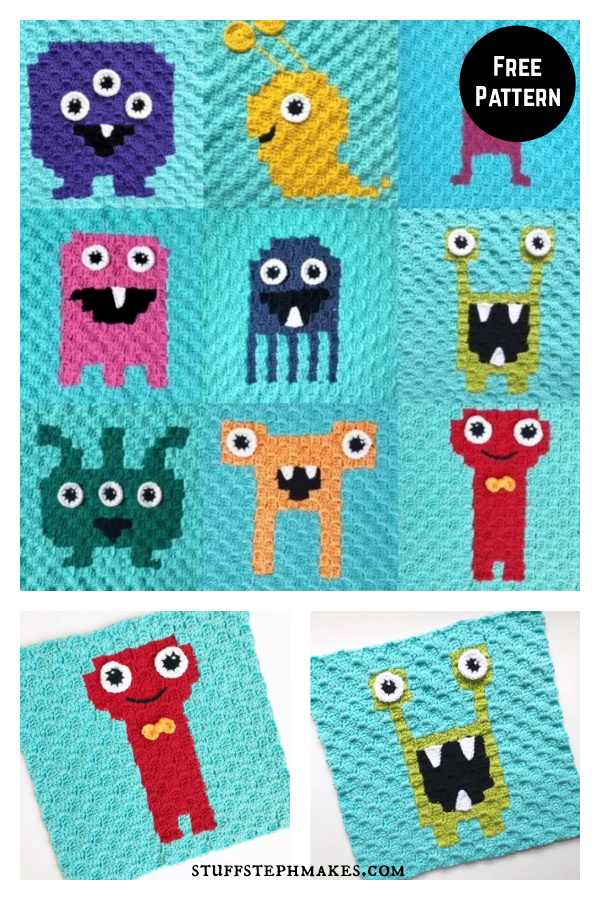 Monster Blanket Free Crochet Pattern