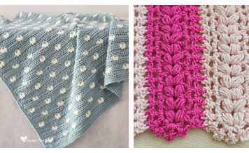 Puff Hearts Baby Blanket Free Crochet Pattern