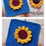 Sunflower Square Free Crochet Pattern