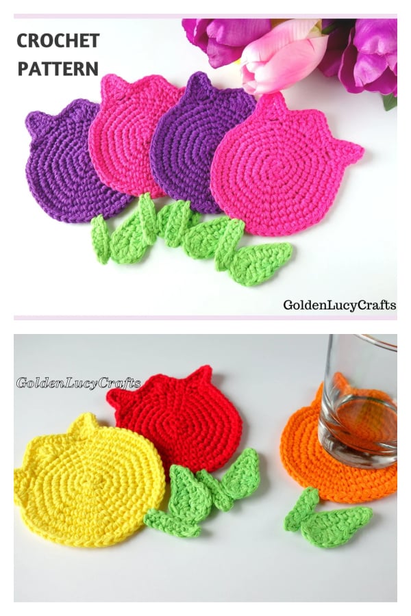 Tulip Coasters Crochet Pattern