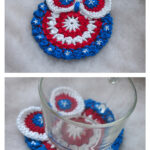 4th of July Owl Сoaster Free Crochet Pattern