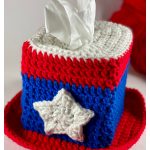 4th of July Tissue Box Cover Free Crochet Pattern