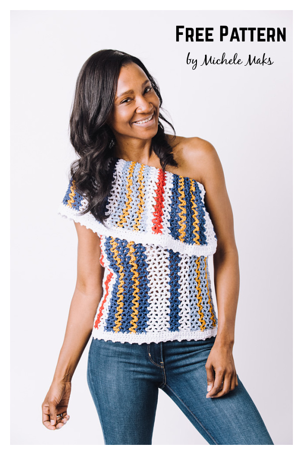 Alix One-Shoulder Tee Free Crochet Pattern