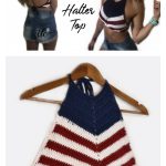 America Halter Top Free Crochet Pattern