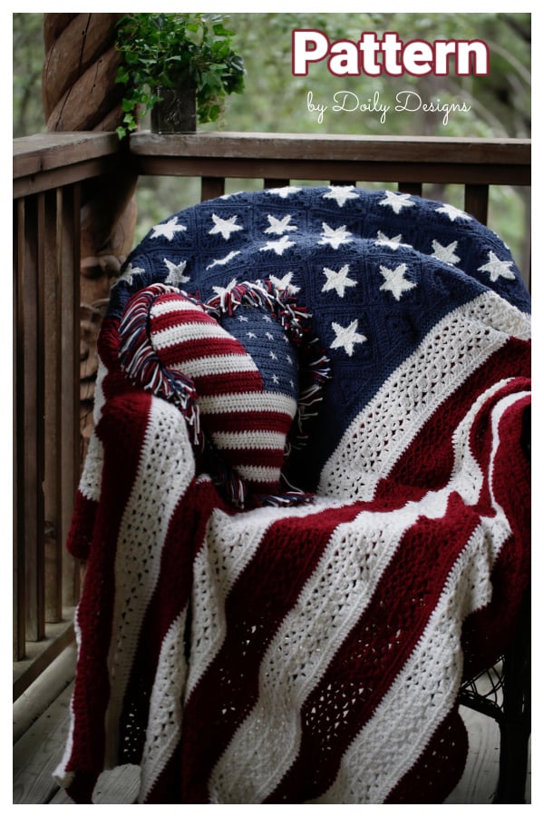 American Flag Blanket Crochet Pattern 