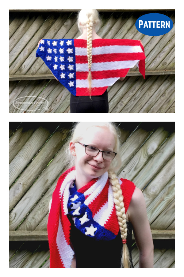 American Flag Freedom Shawl Crochet Pattern