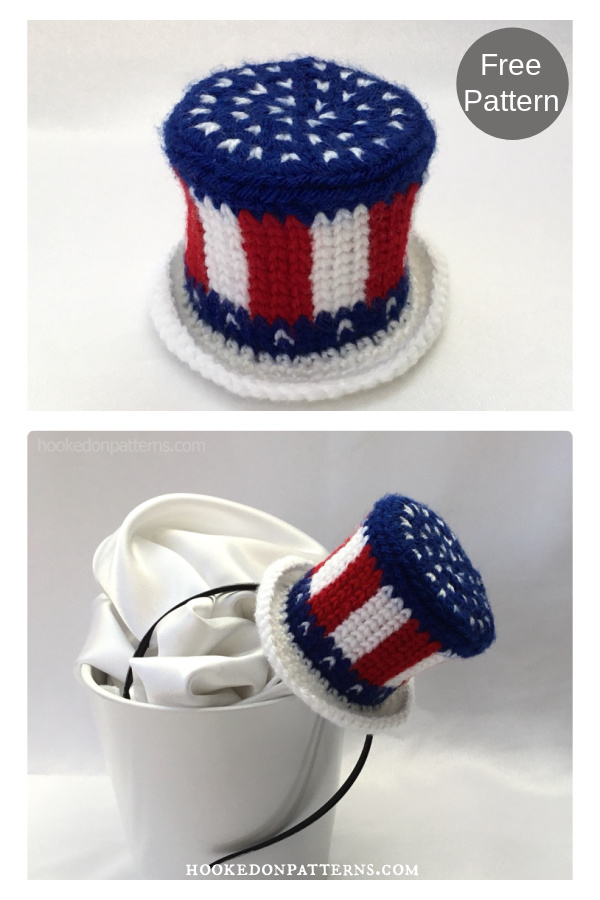 American Flag Hat Fascinator Free Crochet Pattern