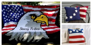 American Flag Inspired Projects Crochet Pattern - Blanket & Pillow