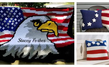 American Flag Inspired Projects Crochet Pattern - Blanket & Pillow
