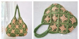 Bobble Flower Tote Bag Free Crochet Pattern