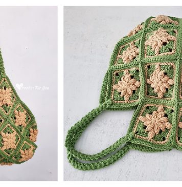 Bobble Flower Tote Bag Free Crochet Pattern