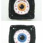 Devil Eye Granny Square Free Crochet Pattern and Video Tutorial