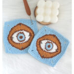 Evil Eye Granny Square Free Crochet Pattern and Video Tutorial