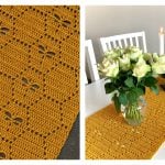 Fiery Dragonflies Table Runner Free Crochet Pattern