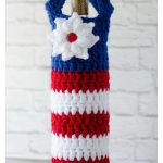 Flag Wine Cozy Free Crochet Pattern