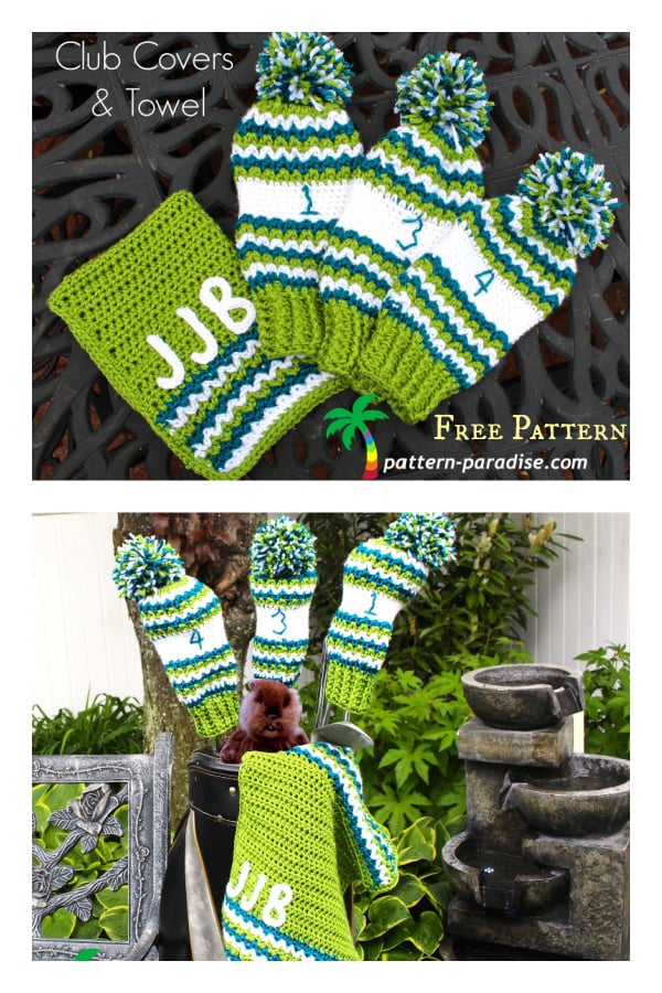 Golf Club Covers and Towel Free Crochet Pattern