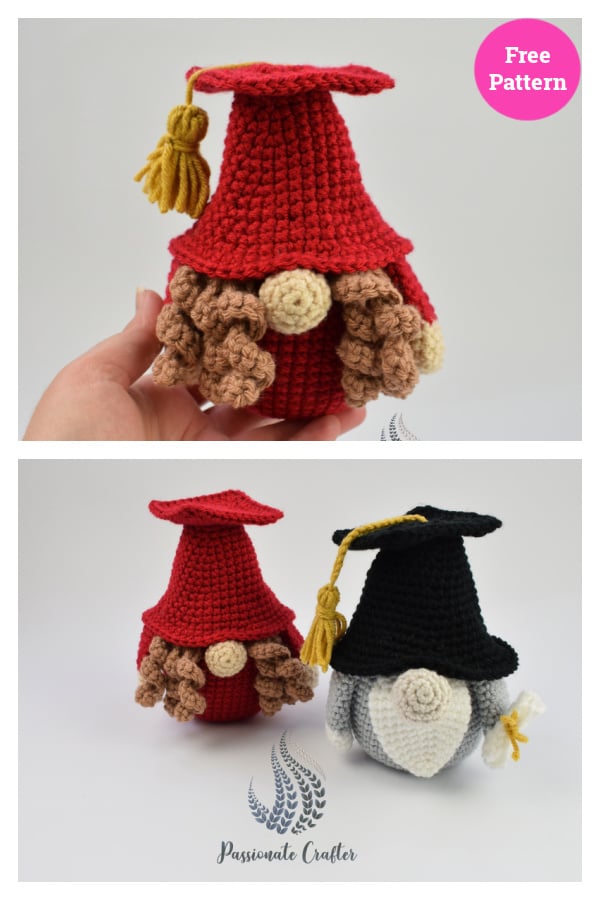 Graduation Gnome Free Crochet Pattern 
