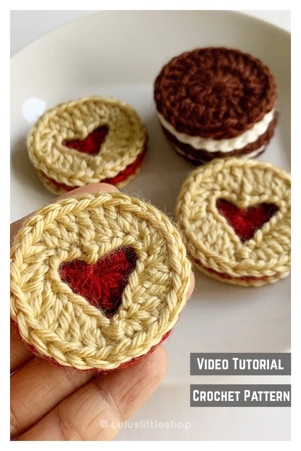 Heart Filled Cookies Crochet Pattern and Video Tutorial