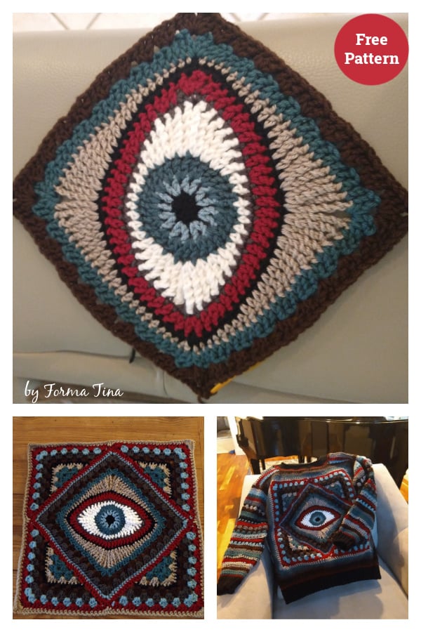 Kaleidescope Eye Square Free Crochet Pattern