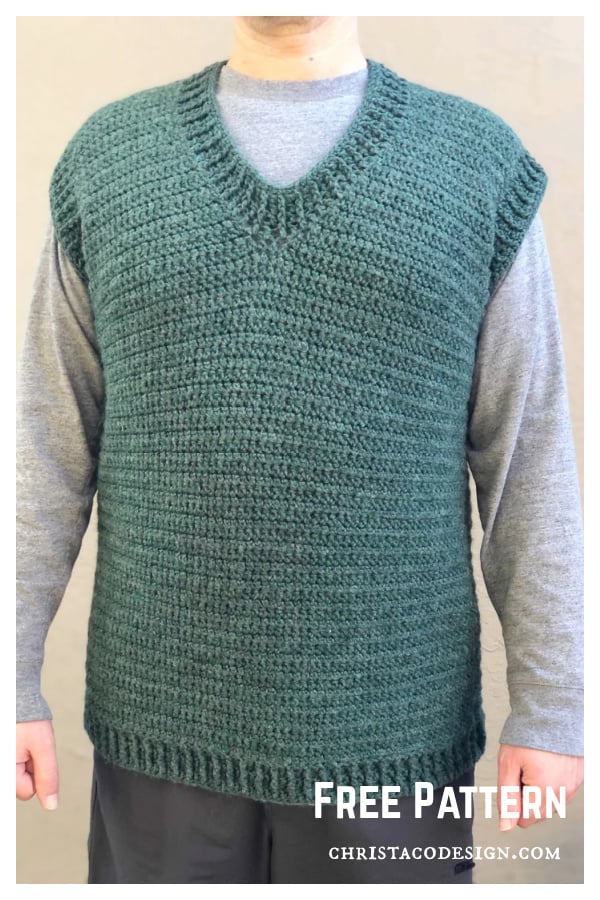 Men's Sweater Alfonso Vest Free Crochet Pattern